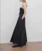 The * row 24th year dress for women in spring and summer with a high-end feel, a strapless dress with a draped chest and no shoulder straps, and a waist cinched A-line long skirt