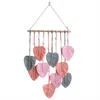 Tapestries Handwoven Colorful Leaf Tapestry Exquisite Wood Beads Vintage Wall Hanging Children Room Nursury Decors-A