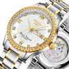 Beroemde horloges Herenhorloges Mechanische horloges Waterdichte diamant ingelegde lichtgevende herenhorloges High-End Fashion Diamond ingelegde stalen horloges