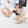 Dress Shoes Transparante PVC Slippers Crystal Cup Hoge hakken Sexy Casual Plus Size 35-42 Women Open Toe