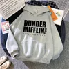 Męskie bluzy biuro Dunder Mufflin Inc papier z kapturem Dwight Schrute Bluza mężczyzn Mężczyźni Kobiety swobodny sweter z kapturem