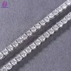 Colliers de bijoux de mode hip hop personnalisés 925 Silver 4 mm Iced Out Diamond Moissanite Tennis Chain