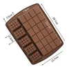 Baking Moulds Silicone Mold 2 Size Waffle Chocolate Fondant Patisserie Candy Bar Mould Cake Mode Decoration Kitchen Accessories