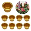 Candle Holders 10Pcs Aluminum Mini Round Cup Gold Silver DIY Candlestick Tray Container Holder Making Base Accessory Home Decor