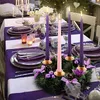 Partes de velas 1pc Gold Silver Purple Ribbon Christmas Advent Wreath Season Soporter candelabro