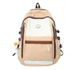 Backpack Travel Feminino Estudantes do ensino médio Sacura de grande capacidade para as mochilas de lazer de cores simples correspondentes