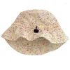 Berets Summer Floral Bucket Hat for Sun Fisherman Wide Brim Sunscreen