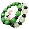 Strand Dry As Right Rain Floating Flower Barrel Shaped Bead Spinach Green Jade Bracelet