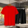 Traccetti da uomo Summer T-shirts in cotone Punti Shorts 2 pezzi Set da jogging sportivo cool set di abbigliamento sportivo stampato maschile