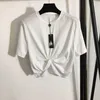 Kadın T-Shirt Tasarımcısı 2024 Nanyou Yeni T-Shirt Pure Pamuk Fanjia Yüksek Bel Kısa Kollu Rahat Gündelik Top Wsty