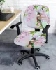 Stol täcker blommor körsbärsblomning kolibri elastisk fåtölj datorskydd avtagbart kontorslipcover split säte