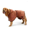 Dog Apparel Pet Bathrobe Super Absorbent Quick Drying Bath Towel For Dogs Cats Adjustable Swimming Robe Pets