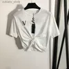 T-shirt top corti vestiti da donna designer crop top girls carine magliette di base camicie bianche nere fa camicia a corto sexy fme fme vintage chic tees l46
