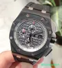 Mentille AP Wrist Watch Royal Oak Offshore Series 26405ce Black Ceramic Back Transparent Trois Eyes Timed Mens Fashion Leisure Business Sports Machinery