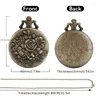 Pocket Watches 1pc Retro Elegant Bronze Bloom Rose Flowal Petal Pendant With Necklace Chain Women's Quartz
