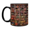 أكواب 350ml مكتبة الكتب القدح 3D الإبداع الإبداعي على الرف الخزفي عشاق الكتب الكتب القهوة متعددة الغرض الكتب دودة