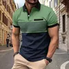 Męskie koszulki Summer Nowa gorąca sprzedaż męska koszula polo z anty-zmarszczką kołnierz polo Contrast Kolor krótkiego rękawu Casual Sports Fashion S 2445