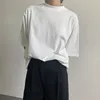 Camiseta de cor sólida de luxo de alta qualidade Niche de nicho de piscina japonesa Men de manga curta Summer Summer Loose Casual Bottoming camisa 240403
