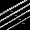 2mm-5mm fina smycken Hip Hop 925 Sterling Silver Moissanite Diamond Iced Out Jewelry Tennis Chain Armband Men Women Necklace