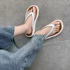 Tofflor jozhamta storlek 33-40 kvinnor sandaler sommar mode låga klackar skor kvinna äkta läder flip flops klipp tå strand glider