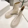 Les chaussures de rangs liu wens même style bottes chelsea 2024 Nouvelle rangée épais semed martin bottes en cuir authentique rond rond