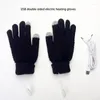 Carpets Electric Gloves Touchscreen USB Hand Warmer For Men Women Heated Windproof Knitting Wool Winter Thermal