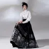 ファッショナブルな中国スタイルのハイウエストの馬の顔の長いスカートが改善されたデザインハンフのトップウェア