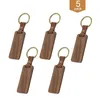 5 ensembles de clés de noix en cuir PU avec des anneaux en métal en fer et des fermoirs en cuir vintage haut de gamme