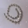 Choker fashionabla fem spetsiga stjärnhalsband ihåliga pentagram hängande klumpikkedjan smycken justerbar benben