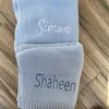 Blankets Customized Name Born Baby Blanket Swaddling Wrap Knitted Personalized Embroidery Children's Bedclothes