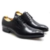 Chaussures décontractées Business Men's Business Formal Derby Geothere Leather Fashion sculpté pointu REAL A117