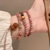 Strand Multi Layered Red Patterned Stone Wood Woven Bracelet For Women With Retro Style Niche And Exquisite Accessories