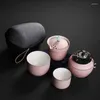 Mokken Ceramic Teapot Kettle Gaiwan theekopjes één pot en twee kopjes draagbare reistheetsets met tas