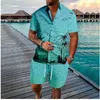 Tracce maschili da uomo hawaiano vacanza palma da pulsante pantaloncini estivi set spiaggia set da spiaggia hipster traccettaci