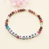 STRAND GO2BOHO Little Words Positieve energie Alfanumeriek Intercristal Semi-Deelname Handgemaakte kleurrijke armband