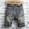 Y2K Mens scheurde korte jeans Summer Streetwear Big Hole Fashion Casual Vintage Slim Beach Denim Shorts Men Merk kleding 240402