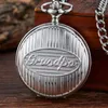 Pocket Watches Fathers Day Gold Quartz Pocket Romeinse nummers Die de grootste papa opa ketting fob keten voor mannen geschenkdoos L240402