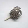 Bröllopsblommor Kyunovia Grooms Brooch Boutonniere elfenben Rhinestone Wrist Corsage Groomsmen Button Hole Prom Crystal Pin Accessories FE9