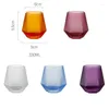 Wijnglazen 2 stks kleur geometrie whisky glazen diamant kristallen cup gouden koffiemok melk thee mokken huis bar drinkware paar