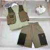 New Kids Designer Clothes Outdoor Work Suit Baby Tracks Size 90-160 CM Tank Top Short Sleeved T-shirt och Shorts 24 April