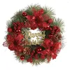 Decoratieve bloemen Kerstkrans met dennenappelvakantiekransen glinsterende letterteken Bloembal voor binnen/buitenramen kamer