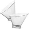 Muggar 2st Clear Obled Salad Bowls Glass Vegetabilisk skål Mat servering