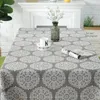 Tableau de table 140/180/220/250 cm en lin en coton résistant à la poussière Elegant colorant de nappe imprimée carrée élégante pour manger de la cuisine