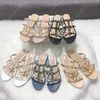 Designer slippers sandals high heels sandals roman luxury rivets flat bottomed leather sandals slippers Women high heels comfortable casual summer beach slippers