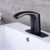 Rubinetti del lavandino del bagno nero automatico bacino bacino del rubinetto mixer tocco tocco a infrarossi tocchi intelligenti