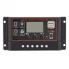 10a 20a 30a Red e Black PWM Controlador solar com tela LCD e saída USB de 5V para carregamento de bateria