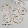 Strand 5-piece Set Of Minimalist Style Love Pearls Multiple Layered Women's Alloy Bracelet Card