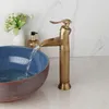 Bathroom Sink Faucets Torayvino Basin Faucet Deck Mounted Stream Antique Brass With Single Hole Cold Water Mixer Taps Matte Black