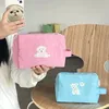 Sacs de cosmétique toile femmes sacs de cosmétique Coton Tissu de maquillage féminin Organisateur de stockage pour chiens mignon pour chiens à glissière