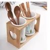 Lagringsflaskor Keramiska pinnar Tub Rack Spoon Set Knife and Fork Multi-Function Box Kitchen Tools